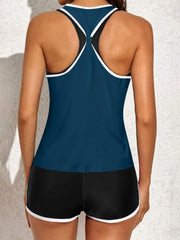 Womens Athletic 3 Piece Tankini Swimsuits with Shorts Swim Tank Tops