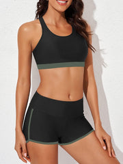 Womens Athletic 3 Piece Tankini Swimsuits with Shorts Swim Tank Tops