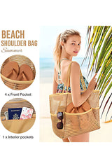 Emo - Women's Swimming Beach Bag Portable One Shoulder Storage Bag Crossbody Bag Versatile Mesh Bag