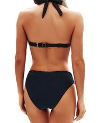 Emo - Women Two Piece Bathing Suits Push Up Bikini Set Halter Swimsuit Vintage Swimwear