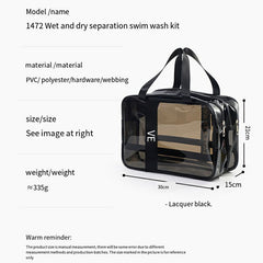 Emo - New Portable Waterproof Large Capacity Wet And Dry Separation Toiletry Makeup Storage And Awimming Bag