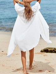 Emo - White Solid Color Long Sun-proof Cardigan Cover Up