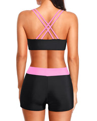 Emo - 3 Piece Tankini Swimsuits for Women Tummy Control Bathing Suits