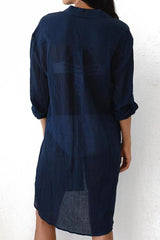 Emo - Navy Pocket Long Sleeve Cover Up
