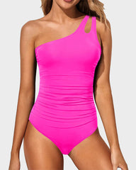 Emo - One Shoulder One Piece Swimsuit for Women Tummy Control Bathing Suits